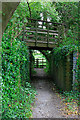 Footpath passing under the Meon Valley Trail as it approaches Fry's Lane, Meonstoke in SO32 3AJ