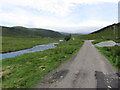 Private road beside Abhainn Srath a' Bhathaich at Lubriach, Strath Vaich in IV23 2QH