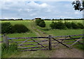 Gate and farm track along Cold Newton Road in LE7 9JE
