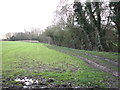 Farm track skirting crop field in NR20 3DL