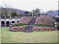 Ilam Hall gardens, the terrace in DE6 2AZ