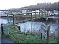Footbridge  across the Rhondda River in Trehafod in CF37 2PB