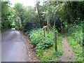 Junction of footpath with St Margaret's Road, Bungay in NR35 1RF