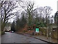The entrance to Whinfell quarry gardens Whirlow Brook Sheffield in S11 9NH