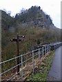 Monsal Trail signpost to Chee Dale in SK17 9TG
