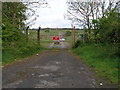 Emergency access gate to Durham-Tees Valley Airport in DL2 1AY