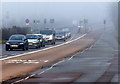 A foggy day on the A6 Loughborough Road in LE4 4JF