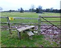Stile on footpath at Broadlands Farm in SO32 3PY