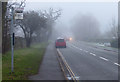 Foggy day along Bradgate Road in Newtown Linford