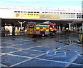 Fire engine in Cwmbran Bus Station in NP44 1QD
