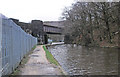 Railway crossing the Rochdale Canal in HX7 6JL