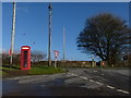 Telephone box and road junction, Cobblers Plain in NP16 6NR