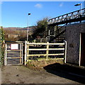 Gate to an A4059 footbridge, Aberdare in CF44 6YT