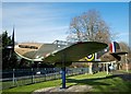 Static (Plastic) Hurricane at Biggin Hill Battle of Britain Memorial Chapel in TN16 3EB