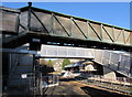 Two footbridges at Pontypridd railway station in Pontypridd Town Community