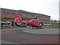 Devon Air Ambulance lands at Musgrove Park Hospital in TA1 5LR