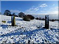Gateposts in the snow in BL2 4EA