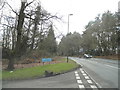 Chertsey Road at the entrance to Coworth-Flexlands School in GU24 8TD