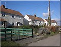 Semi-detached houses on Fieldgate Lane in Curry Mallet