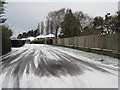 Snow on Downview Avenue in Ferring