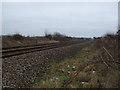 Railway heading south, Leconfield Low Parks in HU17 7JZ