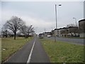 Cycle path alongside Stenhouse Drive in EH11 3GY