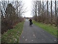 Cyclist on the former Corstorphine branch railway line in EH12 5UZ