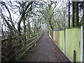 Footpath parallel to M6 at Long Covert, Downall Green in WN4 9NH