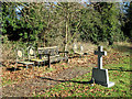 Seats in the churchyard of St Nicholas' church in Freethorpe