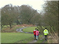 Walkers on footpath at Chadwick Green in WN5 7TH