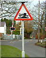 Hump sign at Four Lane Ends Level Crossing in L40 4BG
