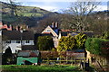 View over Hathersage with snow on Mam Tor in S32 1AN