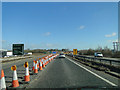 A47 approaching the park and ride interchange and roadworks in NR7 0TA
