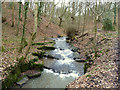 Waterfall on Dean Brook, Dean Wood in WN5 8QB
