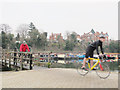 Cyclists at Diglis Marina in WR5 3DY