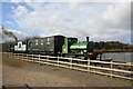 Train on the causeway at Chasewater Light Railway in WS11 9SW