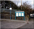 Information boards at the entrance to Garth railway station in CF34 9LD