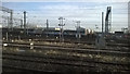 Sidings and distant view of Wembley Stadium, Stonebridge Park in HA9 6JF