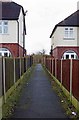 Start of footpath from Franche Road, Kidderminster in DY11 6BP