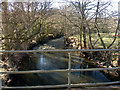Looking down the Little Dart River from Witheridge Mill Bridge in EX16 8PU