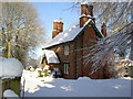 Scawby house in snow in DN20 9AG