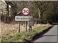 Stradbroke Village Name sign on the B1117 Laxfield Road in IP21 5JT