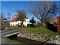 The Red Lion pub and culverted stream, Chalgrove in OX44 7SD