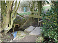 Stile on footpath over drain between Town Lane and Pyebrook Hall in Heskin