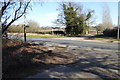Looking across the A33 towards Sherfield Hill Farm in RG27 0FD