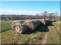 Bridleway and Hay Bales at Old Parks Farm in LE65 2UG
