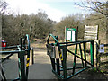 Gates and entrance to Pipers Vale country park in IP3 0EG