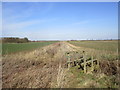Footbridge on the path to the River Slea in Ewerby and Evedon
