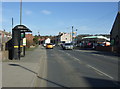 Bus stop and shelter on Sheffield Road (B6058) in S21 1EL