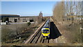 Hull bound Trans Pennine Express train approaches Brough in HU15 1EB